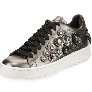 Trendy Coach Tea Rose Gunmetal Metallic Sneakers